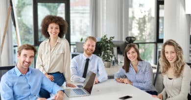 small group of business people posing in office. start up busine